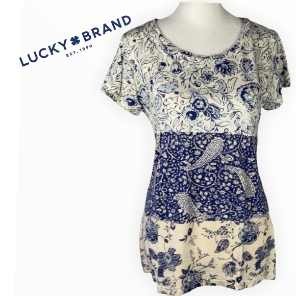 Lucky Brand Tops - Lucky Womens Floral Paisley short sleeved T Shirt Top Small